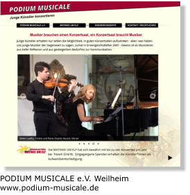 PODIUM MUSICALE e.V. Weilheim www.podium-musicale.de